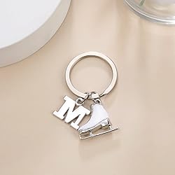 LIKGREAT Initial Letter Figure Skating Key Chain
