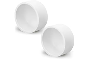 SCH40 PVC Cap 2 Inch - Fit Standard 2" SCH40 PVC Pipes (OD Approx. 2.375"), Zernmiarder Furniture Grade Pipe Caps, White Pipe Cover Fittings for Plumbing, DIY, Garden & Furniture - 2 Pcs