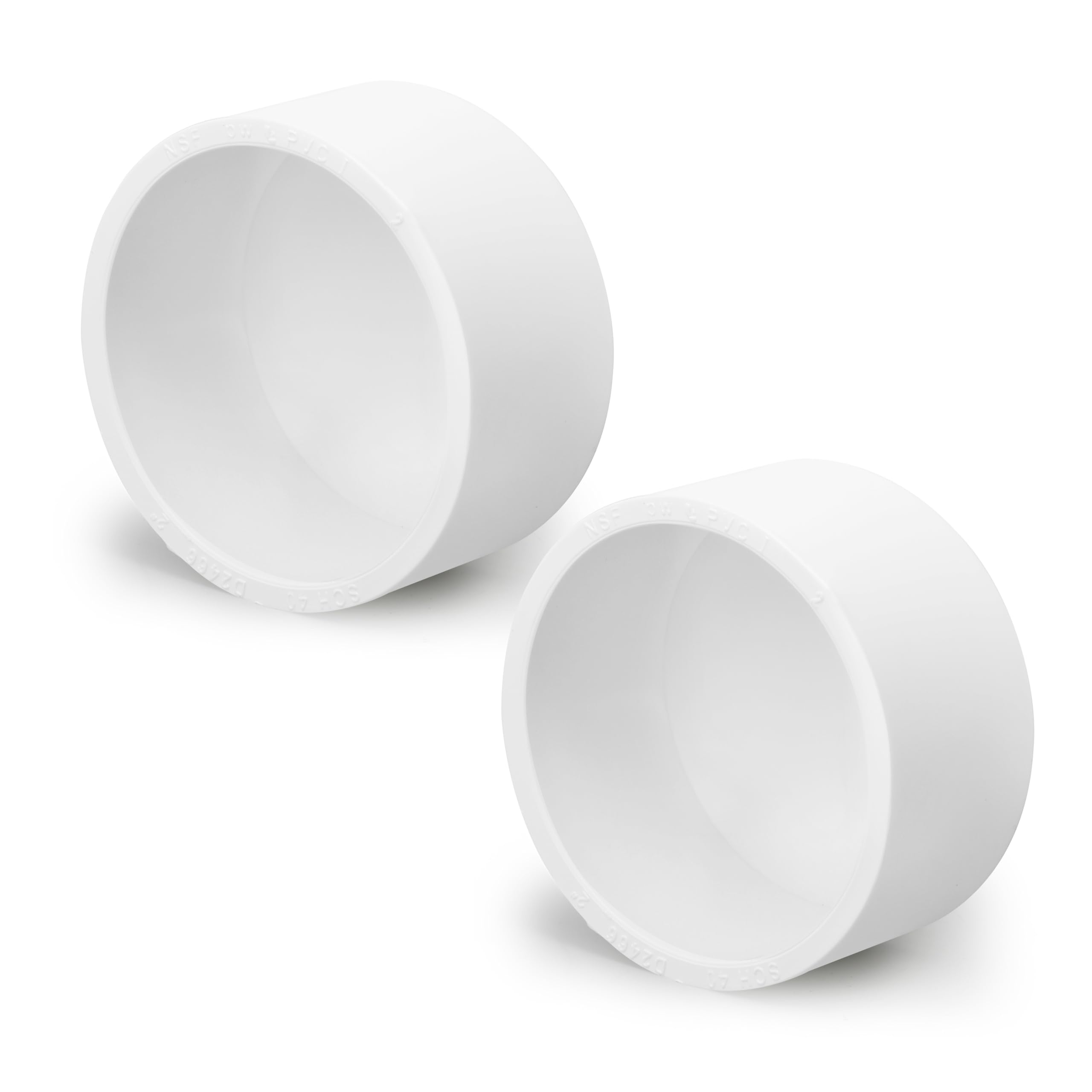 Photo 1 of SCH40 PVC Cap 2 Inch - Fit Standard 2" SCH40 PVC Pipes (OD Approx. 2.375"), Zernmiarder Furniture Grade Pipe Caps, White Pipe Cover Fittings for Plumbing, DIY, Garden & Furniture - 12 Pcs