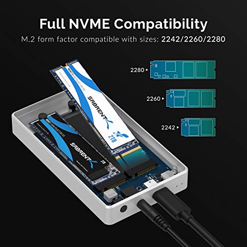 SABRENT Thunderbolt 3 to Dual NVMe M.2 SSD Tool Free Enclosure (ECT3DN