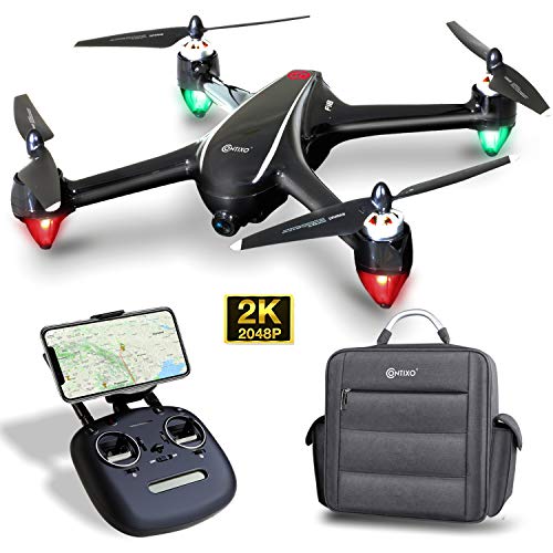 Contixo F18 2K FPV RC Drone with Camera for Adults - Quadcopter with Brushless Motor - Beginners GPS Drone for Kids-5G WiFi- Follow Me - Auto Return - Point of Interest - Modular Battery with Backpack