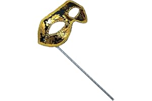 AZYOUNG Men's Masquerade Christmas Halloween Ball Party Half Face Masks on Stick