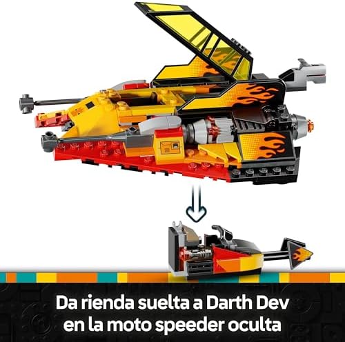 Star Wars Neve Speeder Force Burner - Construindo Brinquedo com 3 Minifiguras com Sabres de Luz e Motocicleta de Brinquedo - Presente para Crianças ++ Anos e Fãs de Reconstruir o Galaxy 75414