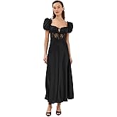 Rodarte Women's Satin Bias Dress with Gathered Bust and Black Lace Detail