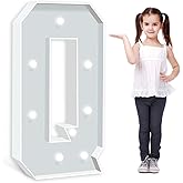 3FT Marquee Light Up Letter Q, Big Name Letters, Marry Me Letters, Baby Letters, Love Letters Light Up Sign for Anniversary Wedding Party Decoration, Pre-cut Foam Board Mosaic Balloon Kits