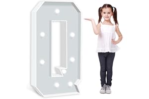 ZEELY 3FT Marquee Light Up Letter Q, Big Name Letters, Marry Me Letters, Baby Letters, Love Letters Light Up Sign for Anniversary Wedding Party Decoration, Pre-cut Foam Board Mosaic Balloon Kits