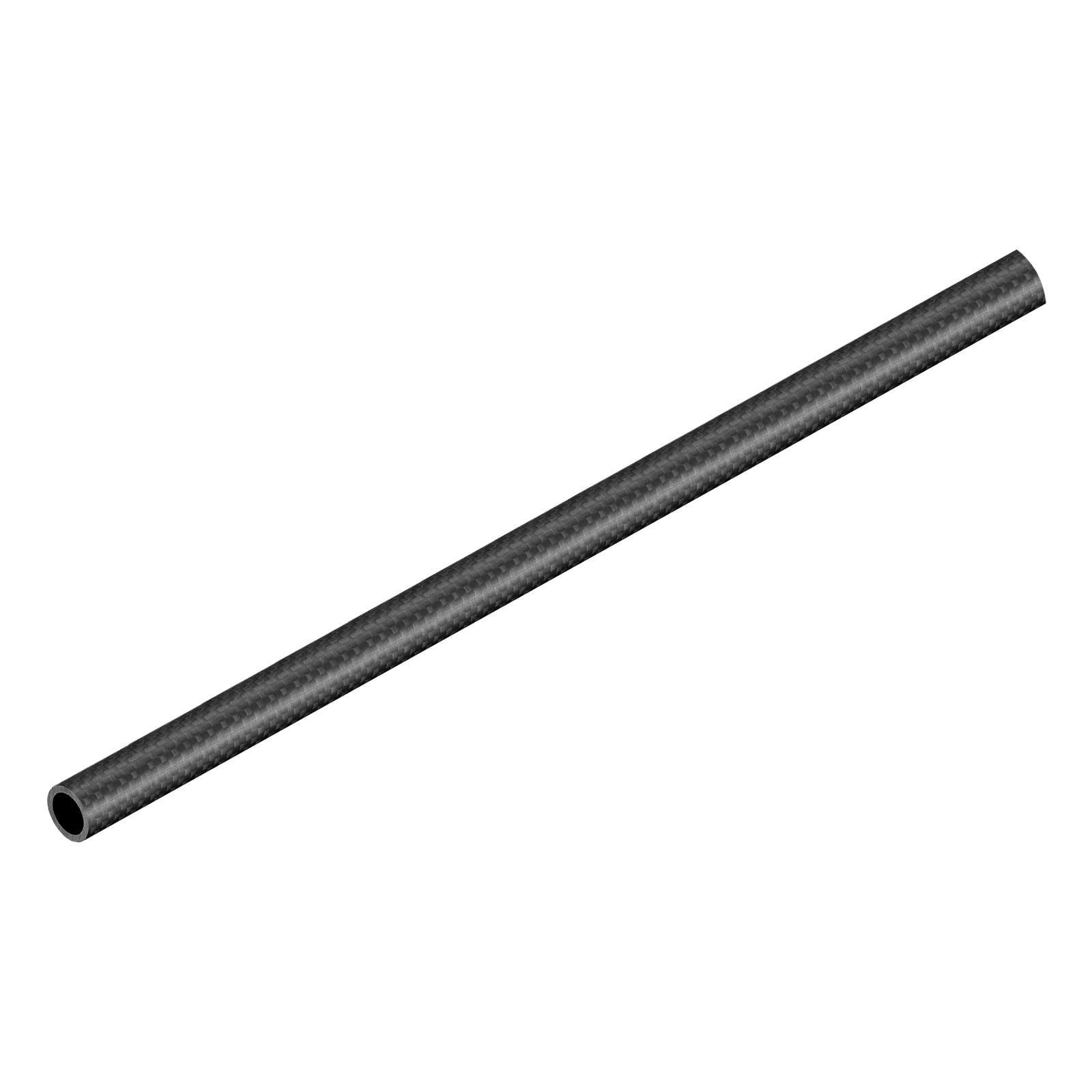 DMiotech 1 Pack 16mmx12mmx500mm Carbon Fiber Round Tubes, 3K Roll Wrapped Carbon Tube for RC Quadcopter, RC Airplane