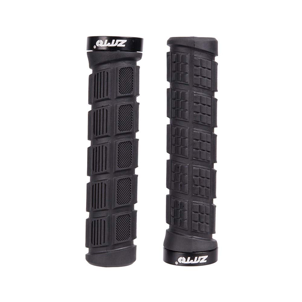 Bike Handlebar Grips, Anti-Slip Rubber Bicycle Handlebar Grips for Scooter Cruiser Tricycle Wheel Chair Mountain Road Urban Bike (Black)