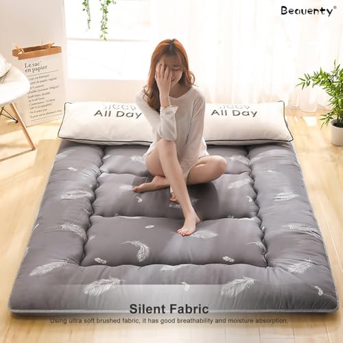 Beauenty Japanese Futon Floor Mattress, 150 * 200cm Thicken Foam Japanese Floor Mattress, Roll Up Dormitory Mattress Pad, SleepingFloor Lounger Bed Couches & Sofas (150×200cm)