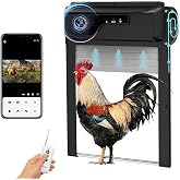 1080P HD Camera Solar Automatic Chicken Coop Door, 5000 mAh Large Battery, Support WiFi, APP Remote Viewing and Control, Timer, Alarm Driver Function, Easy to Install and Use.