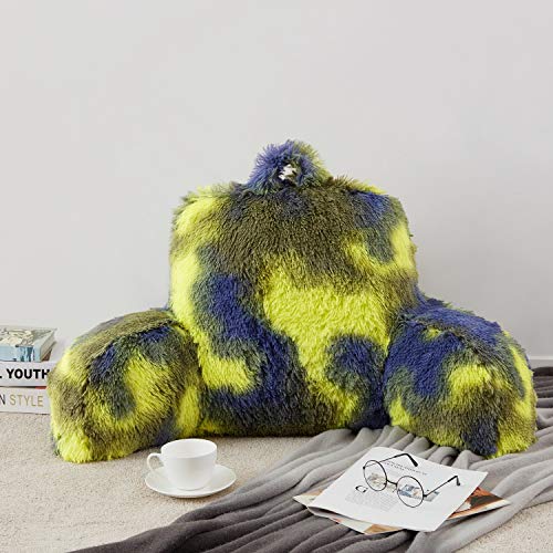 Jillche Bed Fur Reading Pillow w/ Unique Camo Design, Fluffy Cozy Bed
