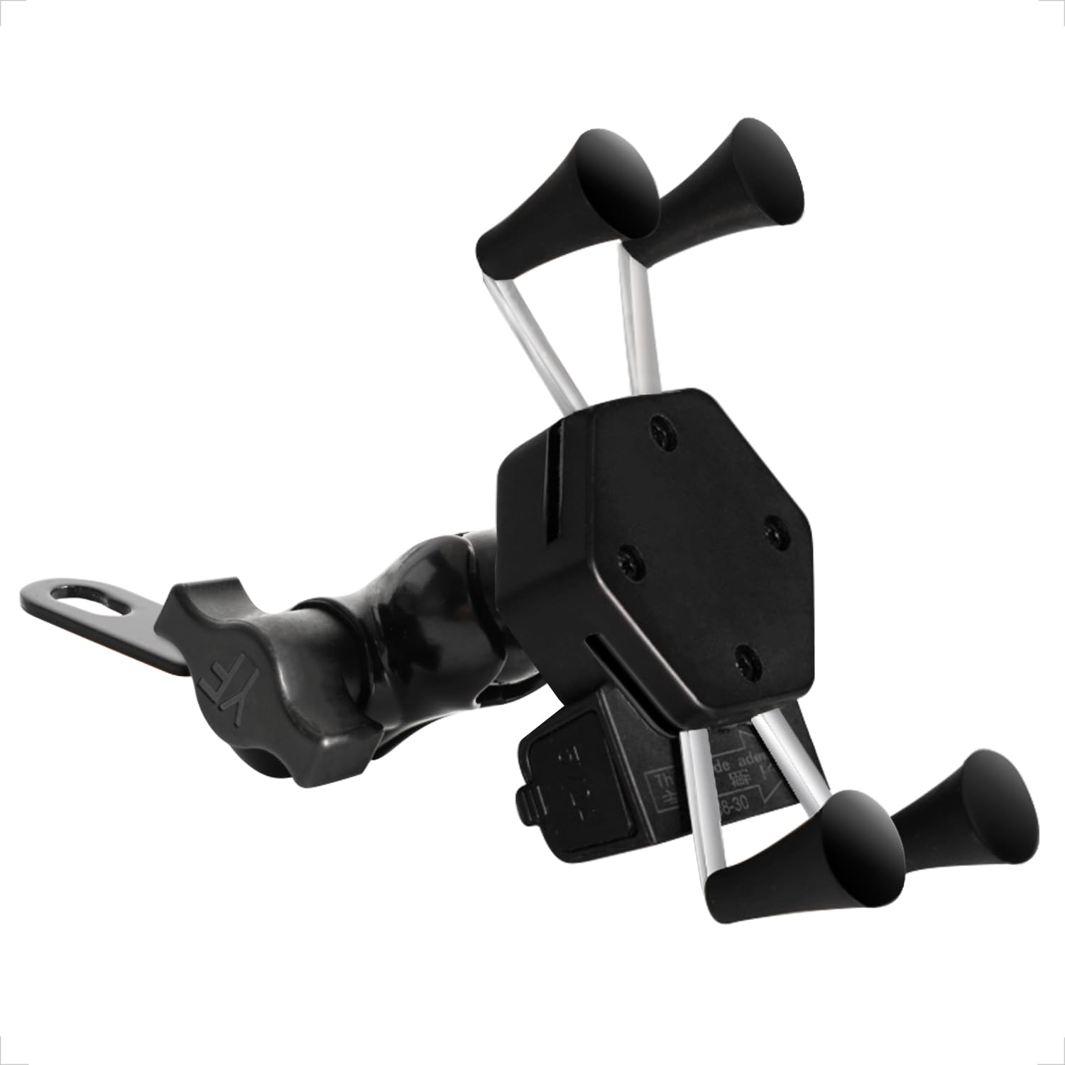 evermotor Universal Motorcycle Mobile Cellphone Smartphone Mount Holder Waterproof with USB Charger 360° Rotation iPhone Samsung GPS ATV Scooter Moped