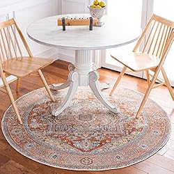 SAFAVIEH Aria Collection 6'7" x 6'7" Round Rust