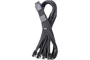 CableMod C-Series Pro ModMesh Sleeved 12VHPWR StealthSense PCI-e Cable for Corsair (Black, 16-pin to Quad 8-pin, 60cm)