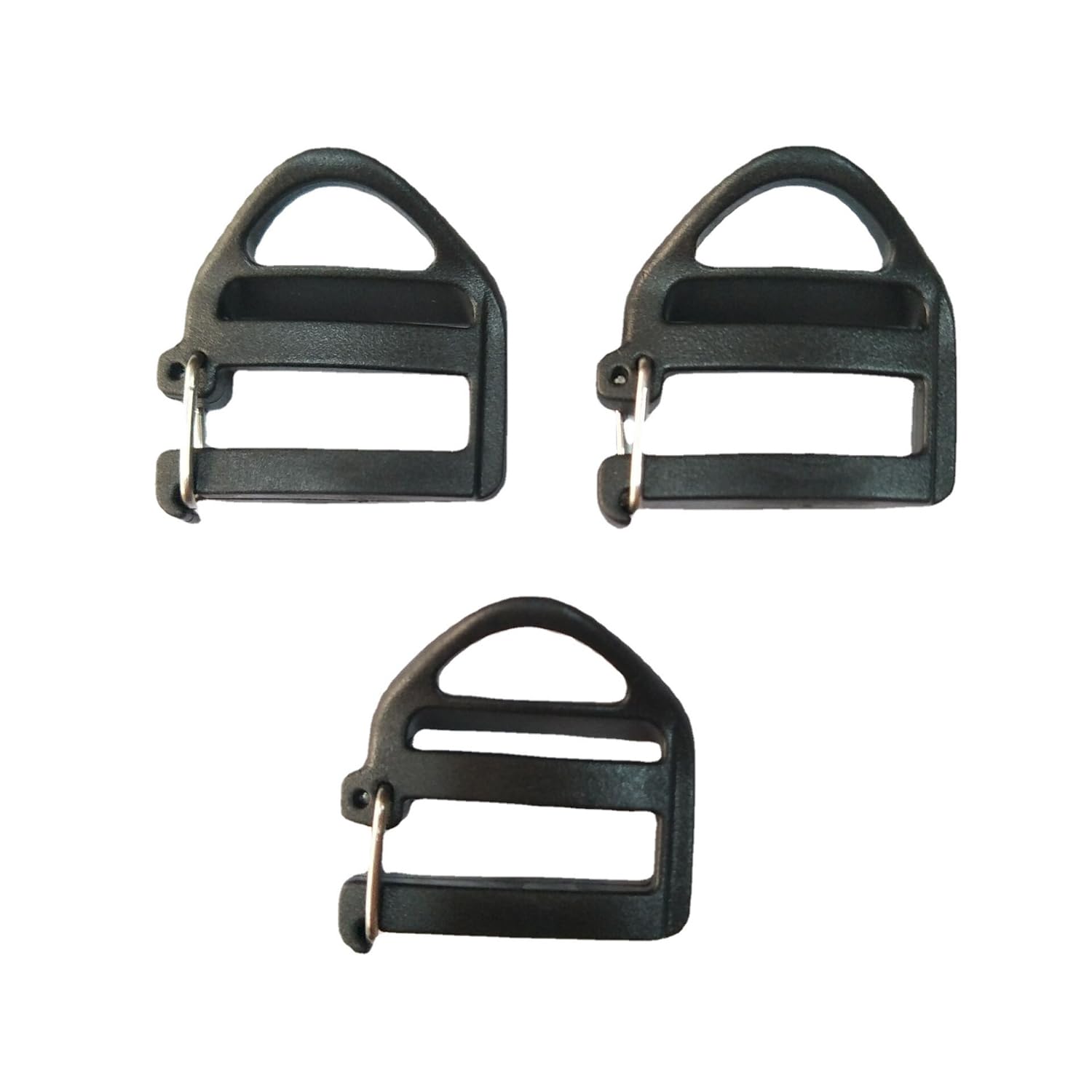 8 Pack Webbing Hook Clip 25mm 1'' Strap Belt Buckle with Open Lock End Clasp Connector Slide Buckles Ladder Slider Replacement for Backpack Bag Molle Sewn Loop Hiking