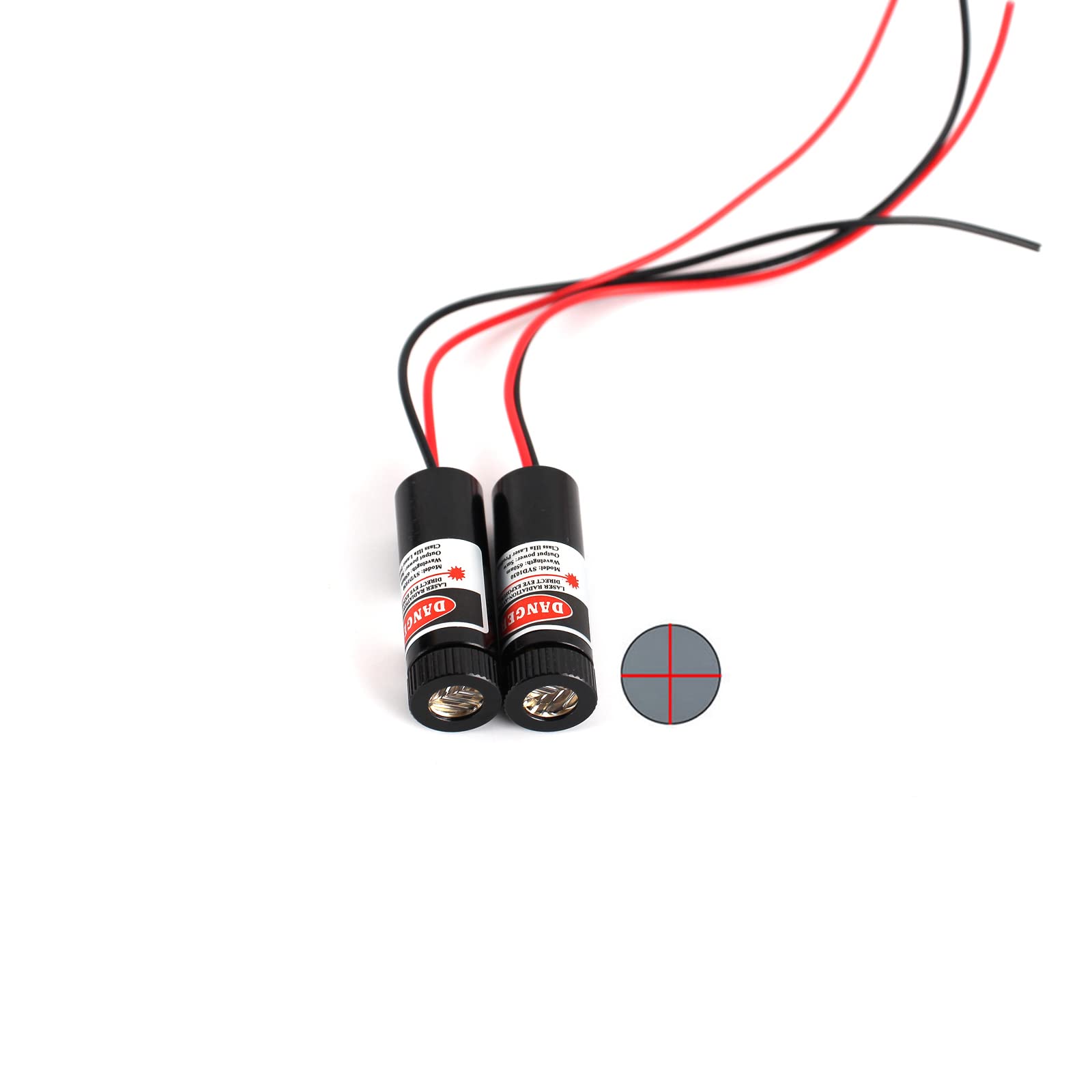 Red line Laser Module Industrial Laser Group Module Adjustable Focal Length,The housing is provided with an Insulator (traverse-2pack)