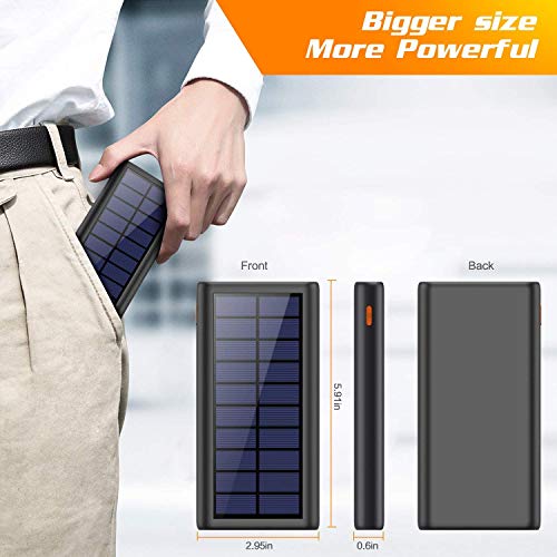 Ekrist Solar Charger Power Bank 26800mah, 2 USB Output Fast Phone