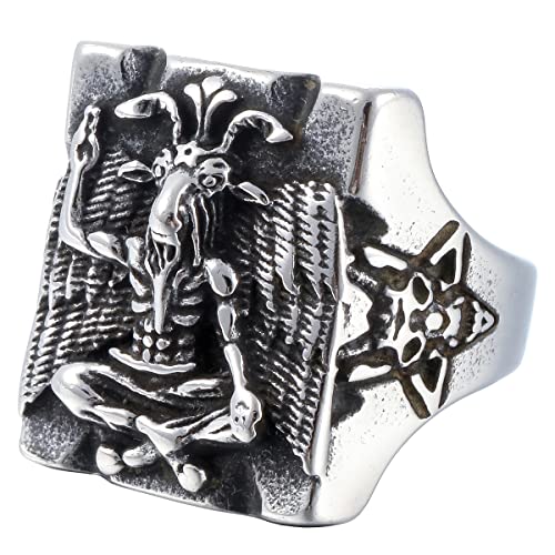 ZMY Home Scary Baphomet Ring Stainless Steel