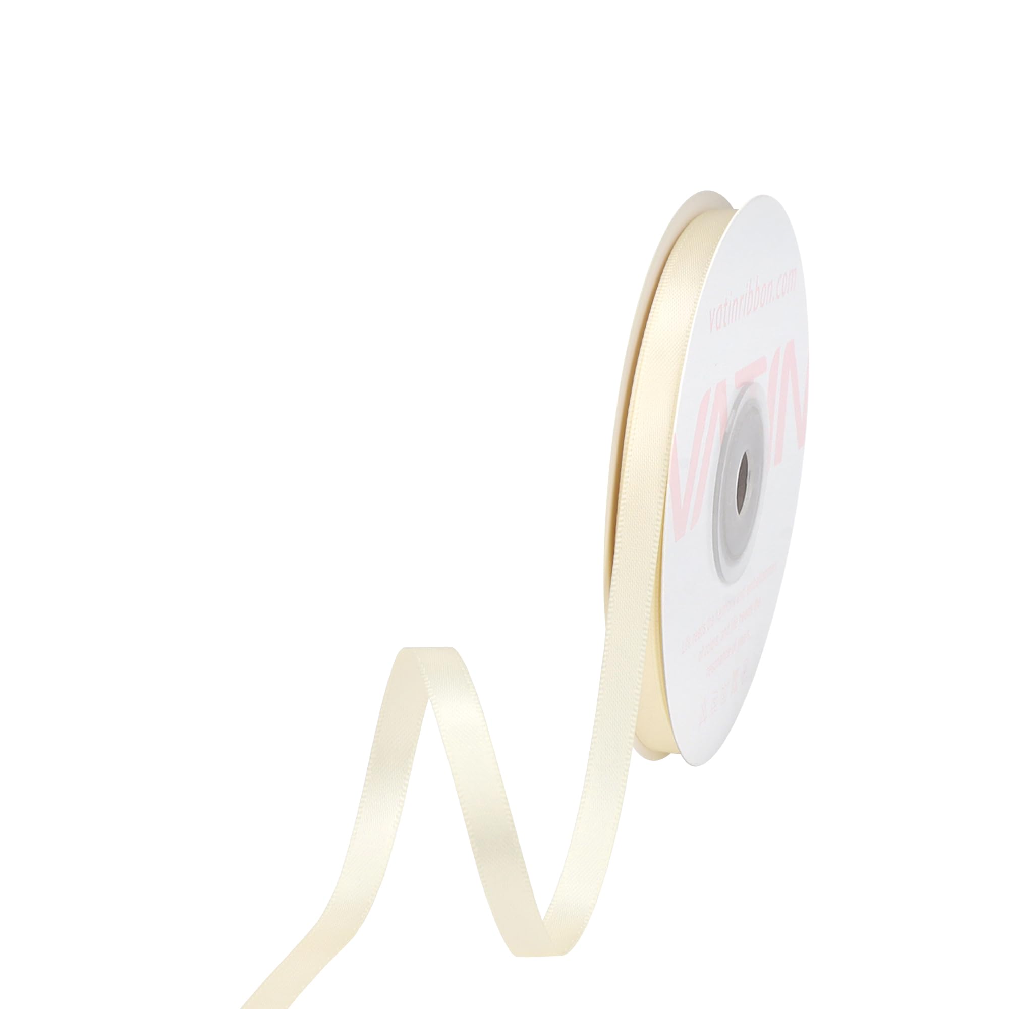 VATIN 6mm Double Faced Polyester Satin Ribbon Cream - 45 Metre for Gift Wrapping Ornaments Party Favor Braids Baby Shower Decoration Floral Arrangement Craft Supplies