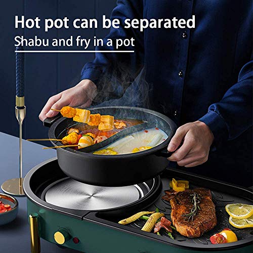 2200W Electric Smokeless Grill and Hot Pot, 38 people BBQ Large