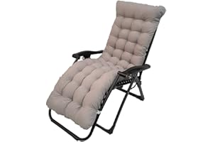 SHAPEAZY Sun Lounger Chair Cushions,67-inch Lounge Chaise Cushion Sun Lounger Mattress with Non-Slip Back Elastic Sleeve for Garden Outdoor/Indoor/Sofa/Tatami/Car Seat/Bench (Gray)