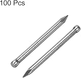 sourcing map Carbon Steel Finishing Nails 30mm 1.2 Inch 100pcs Silver Hardware view 3
