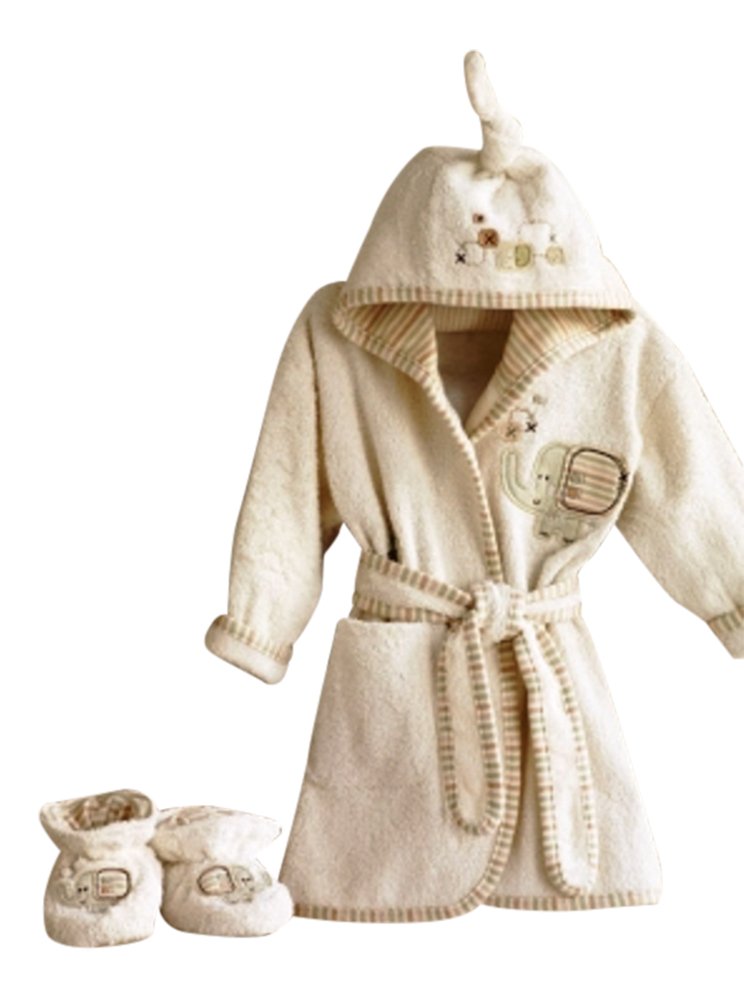 Natures Purest - Sleepy Safari - Bathrobe and Slippers , Beige, 6 Months