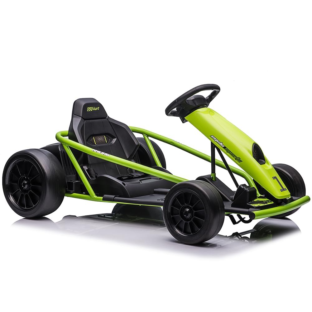 View 1 of **MISSING PARTS/check clerk comments**
24V Go Kart for Kids 8-12 Years, 300W*2 Extra Powerful Motors, 9Ah Large Battery 8.1MPH High Speed Drifting with Music, Horn,Max Load 155lbs Outdoor Ride On Toy for Teens (Green)