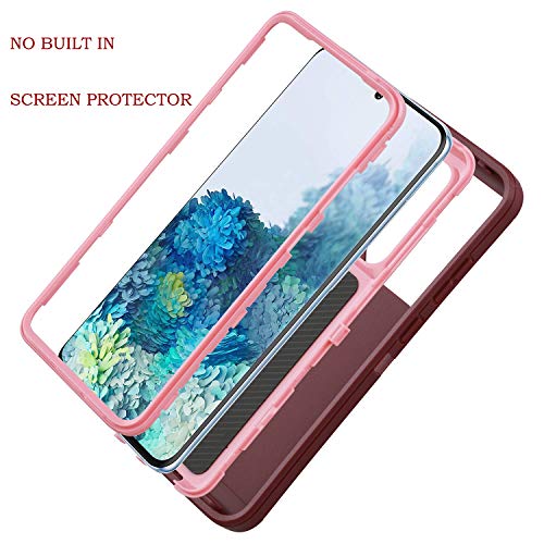 smartelf for Galaxy S20 Case,Shockproof Full Body Heavy Duty Case, Rugged Cover Drop-Proof Protective Tough Shell for Samsung Galaxy S20 5G-Dark Purple/Light Pink