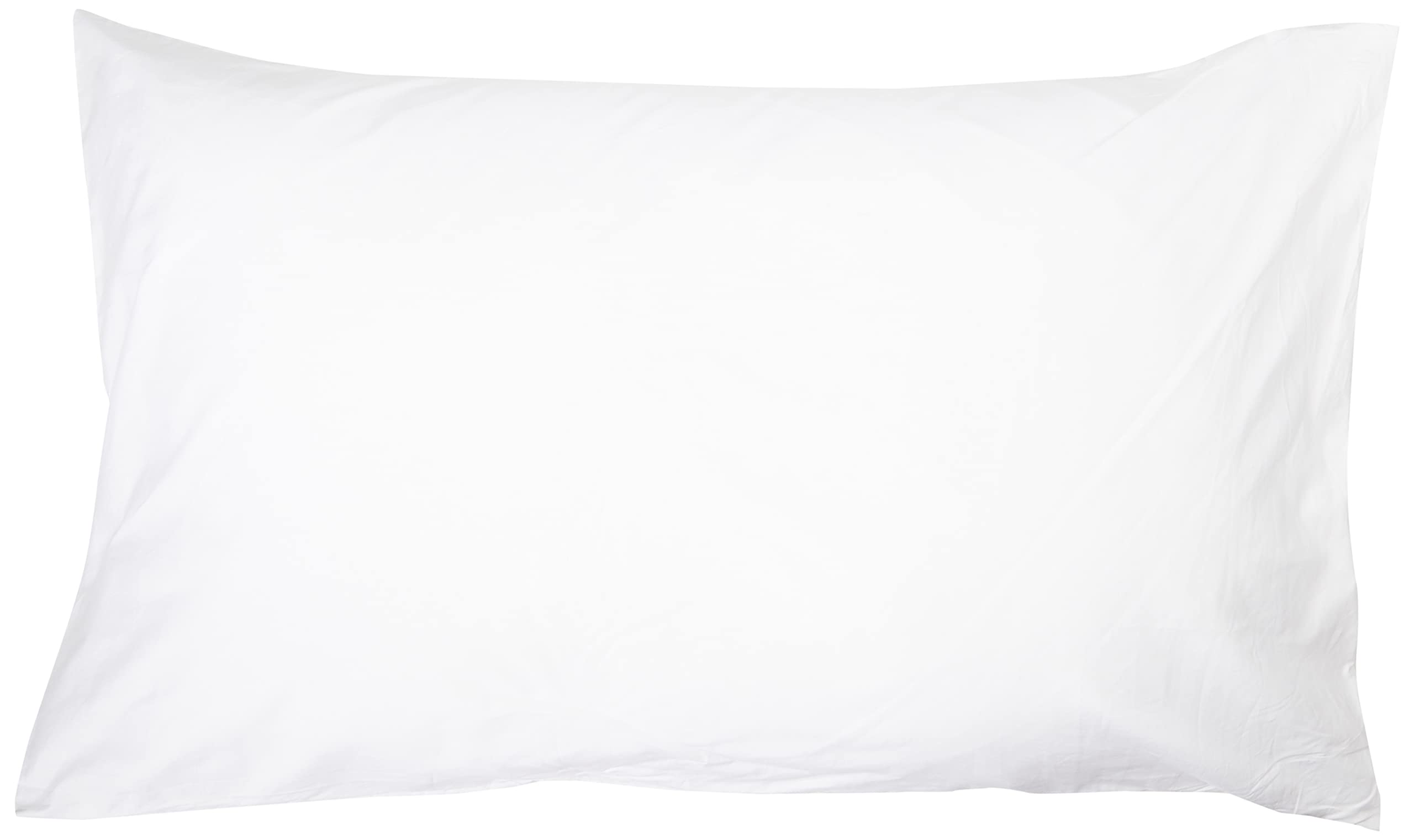 Amazon Basics 100% Cotton Soft Pillowcases with Zip, Standard Size 50 x 80 cm (Pack of 4), White