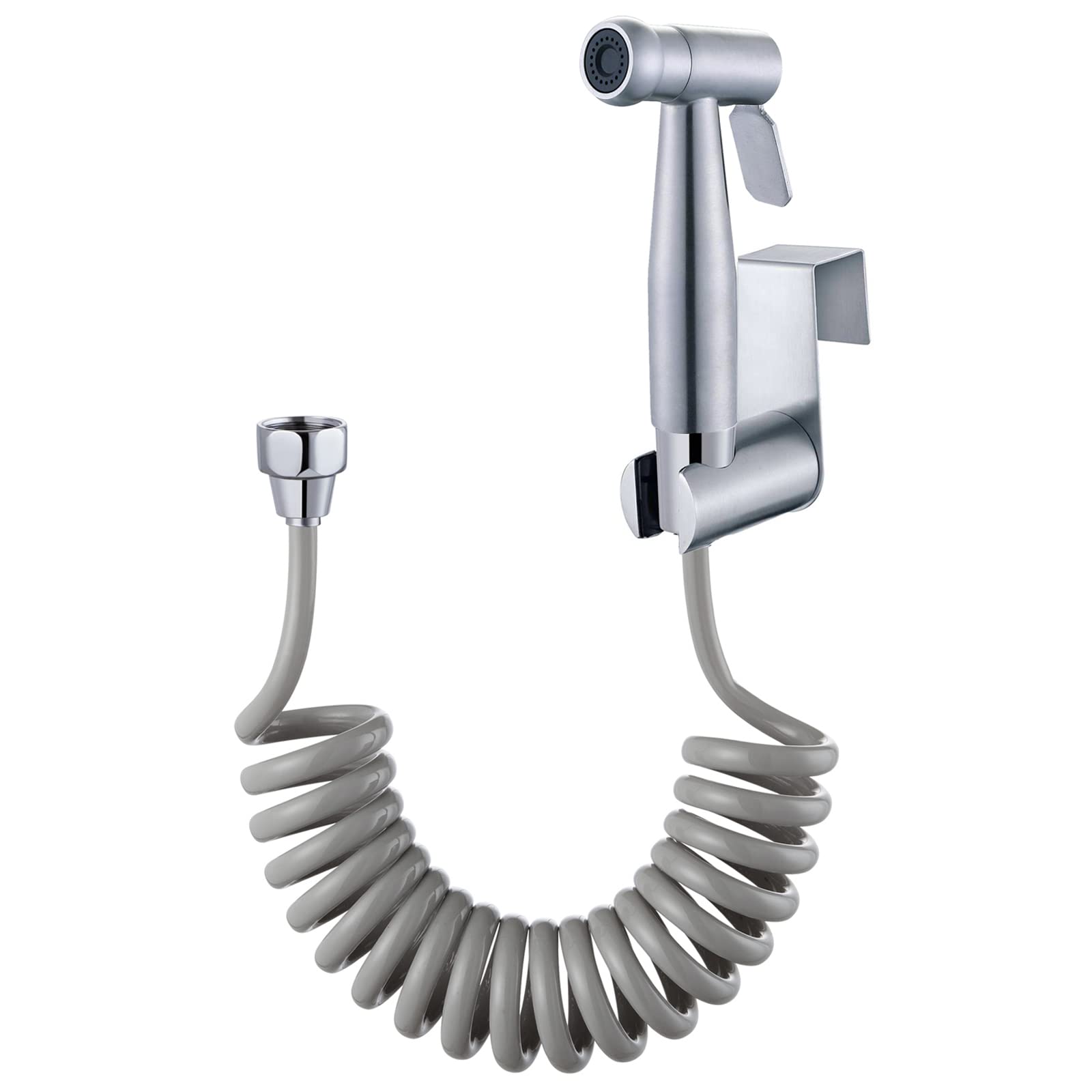 Hand Held Bidet Sprayer - Stainless Steel Sprayer Shattaf Toilet Bidet Shower Head for Bathroom Sink or Toilet - with 59in ABS Flexible Telescopic Shower Hose and Bracket Holder