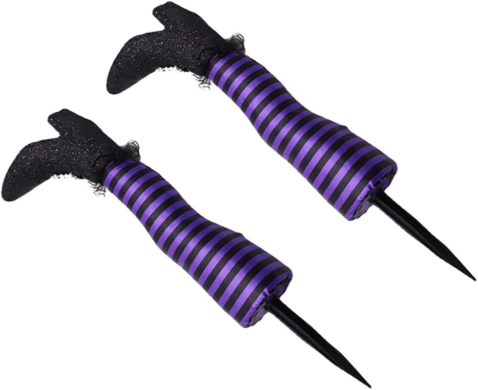 Decorative Garden Stakes - TOYANDONA Halloween Witch Leg Yard Stakes, 18. 5 inch Wicked Witch Legs Halloween Yard Decorations for Outdoor Indoor, 1 Pair