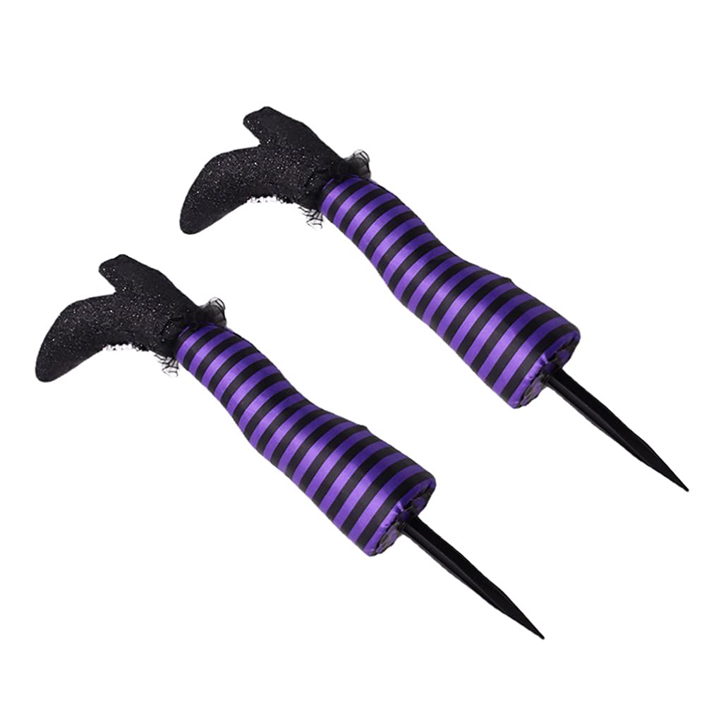 TOYANDONA 1 Pair Halloween Witch Leg Yard Stakes, 18. 5 inch Wicked Witch Legs Halloween Yard Decorations for Outdoor Indoor