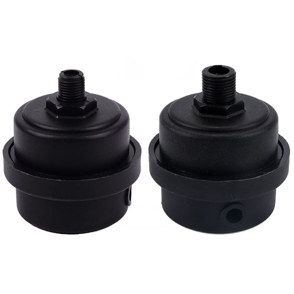 2 Pack Air Compressor Silencer Filter Plastic Housing Canister Piston Muffler for Blowers, Air Compressors, Boilers, etc (1/4"PT 12mm)