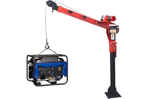 Pismire Winch 0.5T Folding Truck-Mounted Crane with Wireless Electric Winch 12V, Painted Steel 1100 lb Pickup Truck Jib Crane