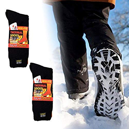 Polar Extreme 2 Pack Men's Heat Trapping Thermal Warmer Black Insulated