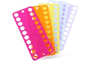 LOKUNN 5 Color Plastic Floss Bobbin, Plastic Sewing Thread Winding Plate Board Card for Cross Stitch Embroidery Thread Bobbins Organizer Craft DIY Sewing Storage
