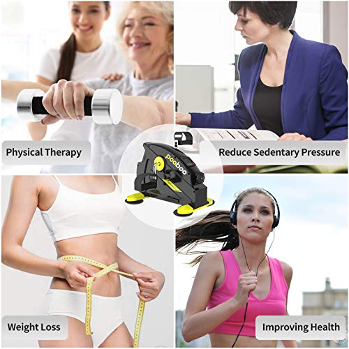 pooboo Pedal Exerciser Under Desk Bike Stationary Exercise Portable Mini Cycle Bike for Legs and