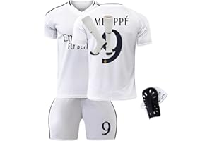 IHRMOK Boys Real Bellingham Madrid #5 Kids Soccer Jersey Kit Home Youth Soccer Jersey Shorts Socks knee pads Set