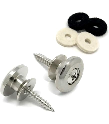 Lot De 4 Boutons De Sangle Métal Pour Guitare Acoustique Électrique Basse - Avec Vis Et Feutre