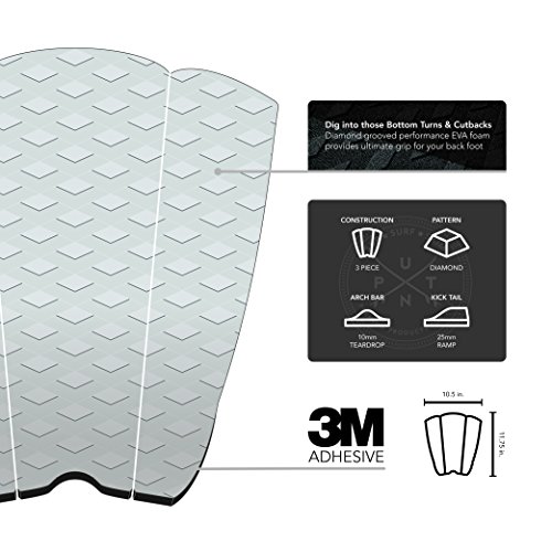 PUNT SURF Ripper Traction Pad 3 Piece Stomp Pad for Surfing and