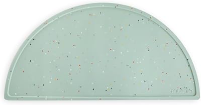 Mushie Silicone Placemat for Kids Non-Slip 48x23 cm Cambridge Blue Confetti