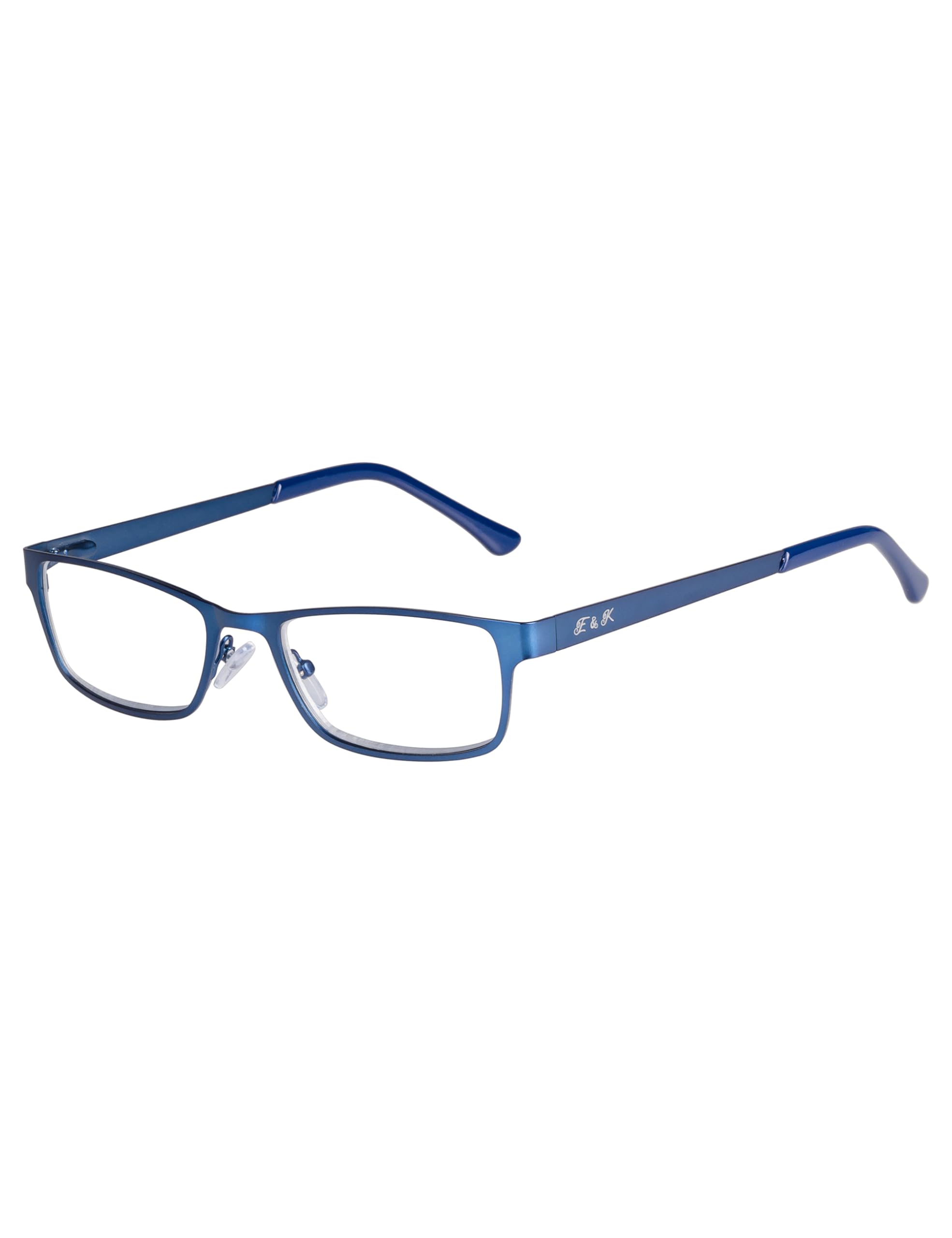 Edison & King “Elements” reading glasses, metal, small frame, with premium lenses (Blue, +1,00 dpt) — image 1