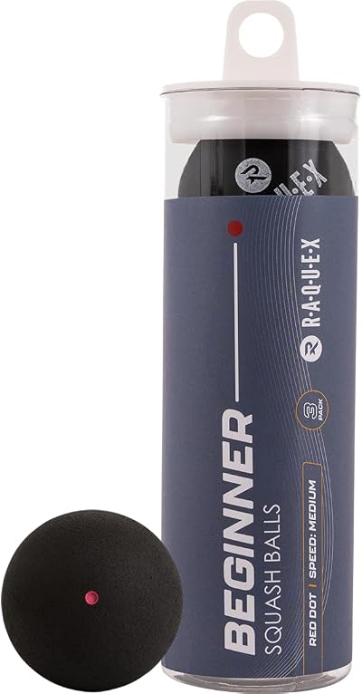 Raquex Squash Balls Elite Intermediate Beginner Blue Red Yellow Dot Sets