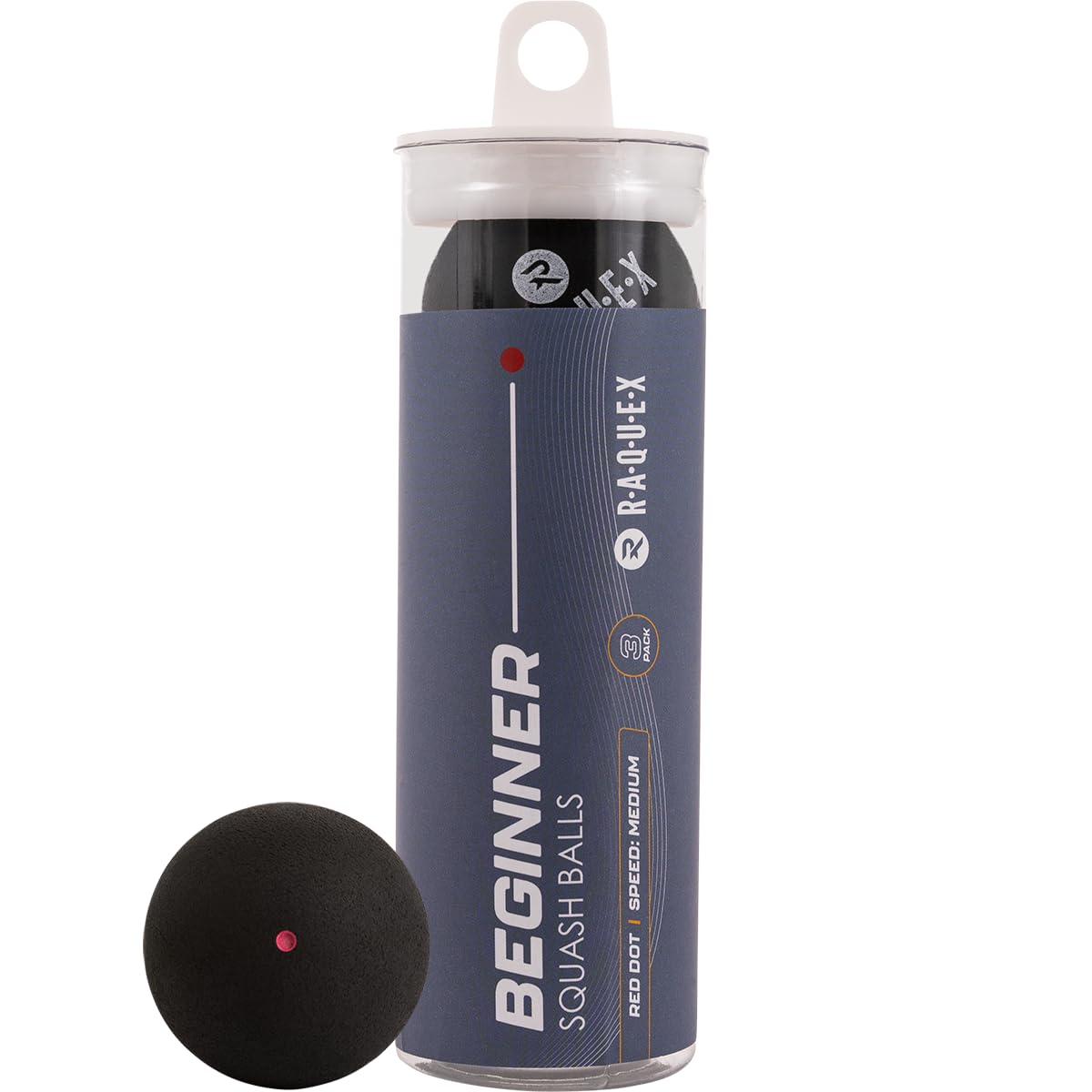 Raquex Squash Balls (3, 6 or 12 Balls) - 4x Speed Options: Elite Double Yellow Dot, Intermediate Yellow, Beginner Red, Entry Level Blue (Red Dot)