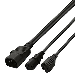 Strhowill IEC 320 C14 to C13+5-15R Y Split Short
