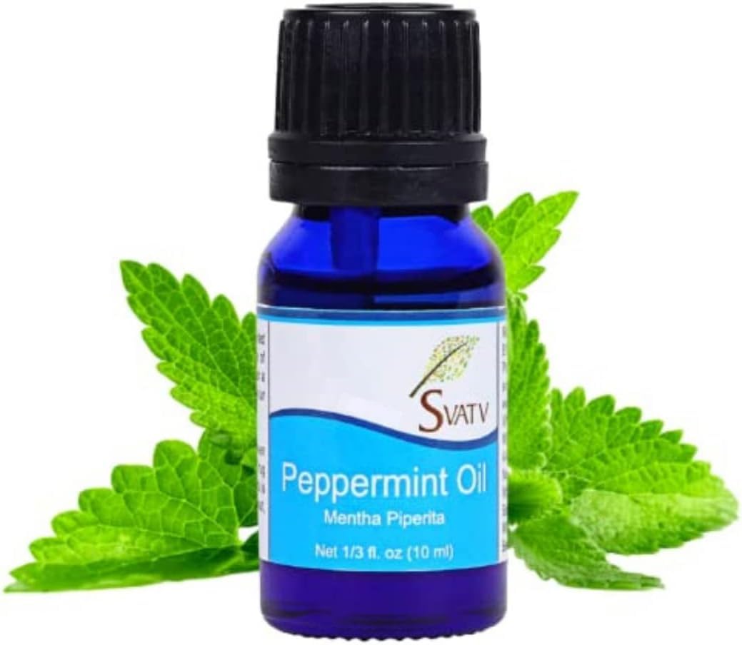 SVATV Peppermint Essential Oil for Natural Yoga Massage & Therapeutic Grade, Room Freshener Diffuser, Aromatherapy, DIY Personal Care - 10ml