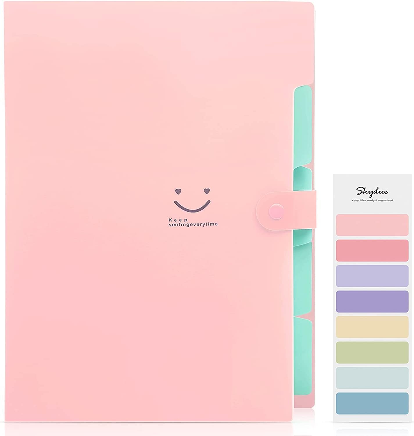 SKYDUE Document Organiser, A4 Expanding File Folder, Colored Plastic Folders,Sturdy and Protective File Storage to Organise Paperwork, Receipts, Invoices, Bills, Documents