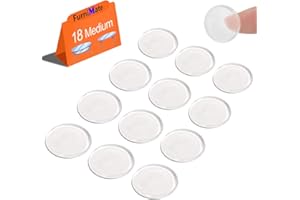 FURNIMATE Glass Table Top Anti Slip Pads Self Adhesive- Glass Table Top Bumpers Large 18PCS 4/5 inch, Rubber Feet for Cutting Board
