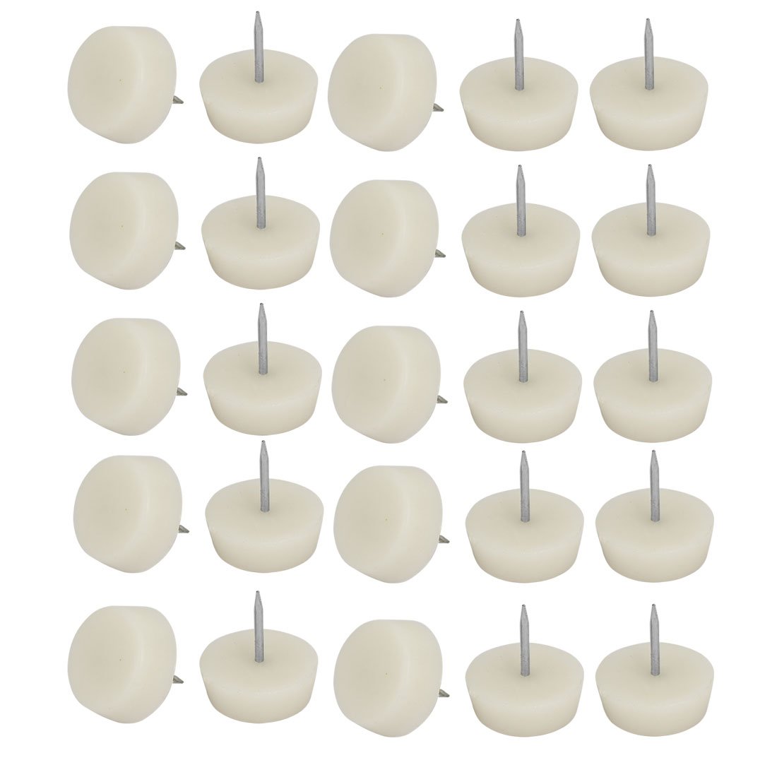 sourcingmap Furniture Legs Feet 28mm Dia Plastic Nail-on Slider Tack Glides Protector 20pcs